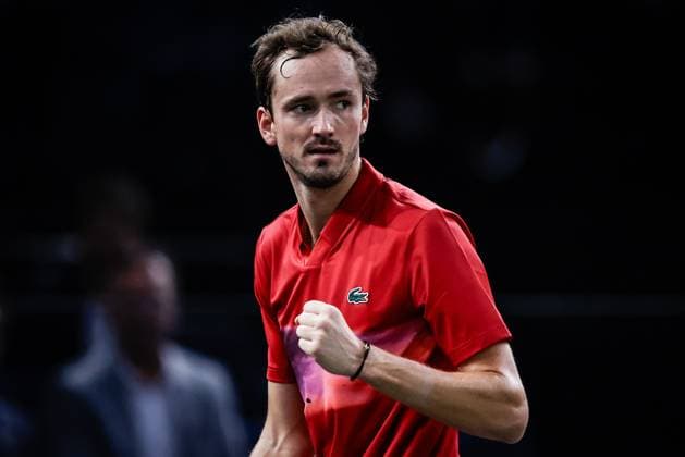October 30, 2024, Paris, France, France: Daniil MEDVEDEV of Russia celebrates his point during the third day of the Rolex Paris Masters 1000 tennis tournament at Accor Arena on October 30, 2024 in Paris, France. Paris France - ZUMAm308 20241030_zsp_m308_007 Copyright: xMatthieuxMirvillex
