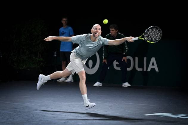 Rolex Paris Masters - Second Round French tennis player, Adrian Mannarino, during the second round of the Rolex Paris Masters in Bercy, Paris, France, on October 30, 2024. Photo by Tomas Stevens ABACAPRESS.COM Paris France  Copyright: xStevensxTomas ABACAx