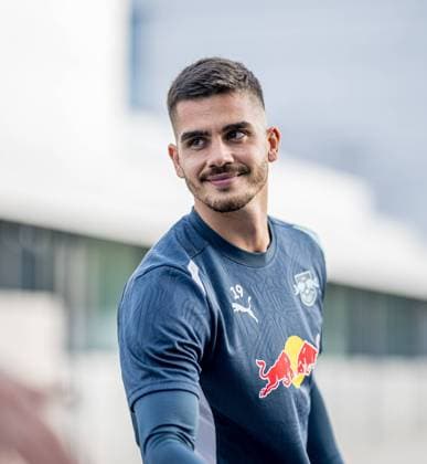 Leipzigs Andre Silva. Abschlusstraining Champions League RB Leipzig am 22. Oktober 2024. Red Bull Akademie, Leipzig. CL Training RB Leipzig