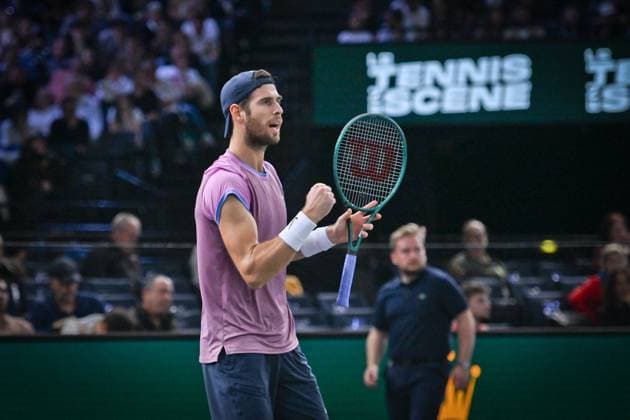 Rolex Paris Masters - Second Round Russian tennis player, Karen Khachanov, during the second round of the Rolex Paris Masters in Bercy, Paris, France, on October 30, 2024. Photo by Tomas Stevens ABACAPRESS.COM Paris France  Copyright: xStevensxTomas ABACAx