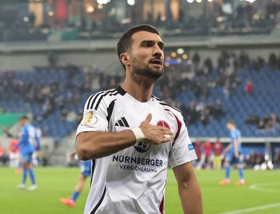 30.10.2024 - Fussball - Saison 2024 2025 - DFB-Pokal - 02. Runde: TSG 1899 Hoffenheim - 1. FC Nürnberg FCN ( Club ) - Sportfoto Zink DaMa - xdaxmax - regulations prohibit any use of photographs as image sequences and or quasi-video - only for editorial use - Jubel Freude Torjubel nach Tor zum 1:1 - Mahir Emreli (30, 1. FC Nürnberg FCN ) jubelt freut sich - Torschütze: Mahir Emreli (30, 1. FC Nürnberg FCN ) *** 30 10 2024 Soccer season 2024 2025 DFB Pokal 02 round TSG 1899 Hoffenheim 1 FC Nürnberg FCN Club Sportfoto Zink DaMa xdaxmax regulations prohibit any use of photographs as image sequences and or quasi video only for editorial use Jubel Freude Torjubel nach Tor zum 1 1 Mahir Emreli 30, 1 FC Nürnberg FCN jubelt freut sich Torschütze Mahir Emreli 30, 1 FC Nürnberg FCN