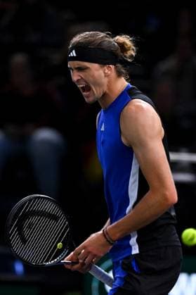 Rolex Paris Masters - 2nd Round Alexander Zverev (GER) during his second round at the 2024 Rolex Paris Masters at the Accor Arena in Paris, France, on October 30, 2024. Photo by Corinne Dubreuil ABACAPRESS.COM Paris France  Copyright: xDubreuilxCorinne ABACAx