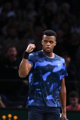 Rolex Paris Masters - 2nd Round Giovanni Mpetshi Perricard (FRA) during his second round at the 2024 Rolex Paris Masters at the Accor Arena in Paris, France, on October 30, 2024. Photo by Corinne Dubreuil ABACAPRESS.COM Paris France  Copyright: xDubreuilxCorinne ABACAx