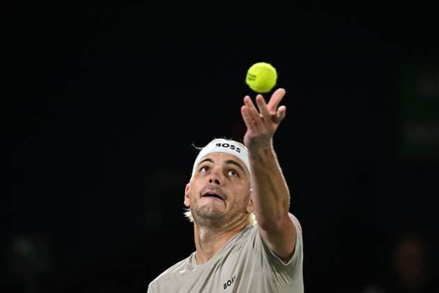 Rolex Paris Masters - 2nd Round Taylor Fritz (USA) during his second round at the 2024 Rolex Paris Masters at the Accor Arena in Paris, France, on October 30, 2024. Photo by Corinne Dubreuil ABACAPRESS.COM Paris France  Copyright: xDubreuilxCorinne ABACAx