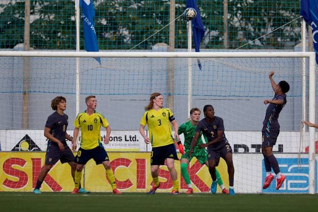 Sweden v England Under-17 Championship UEFA Qualifying 2025 A generic action view occurs in the England goalmouth during the UEFA European Under-17 Championship 2025 Group 1 qualifying soccer match between Sweden and England at the Centenary Stadium in Ta Qali, Malta, on October 30, 2024. Rabat Ta Qali Malta  Copyright: xDomenicxAquilinax originalFilename:aquilina-swedenve241030_npZie.jpg