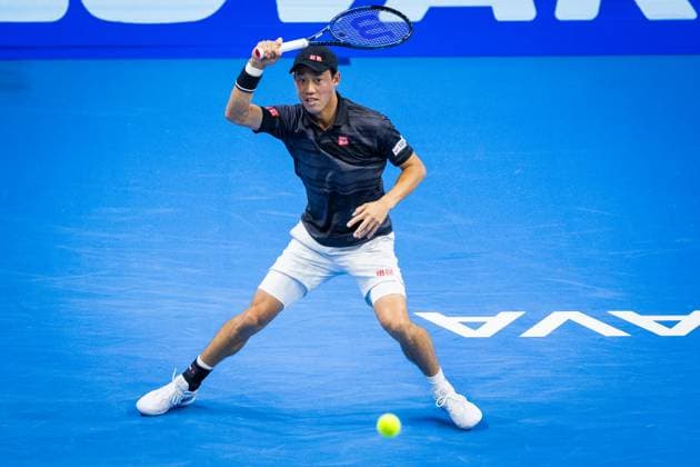 NISHIKORI - KLEIN Kei Nishikori in second round ATP, Tennis Herren Challenger Slovak open tennis match against Lukas Klein in Bratislava, Slovakia, October 31, 2024. PUBLICATION NOT IN SLOVAKIA Copyright: xx 080A4371