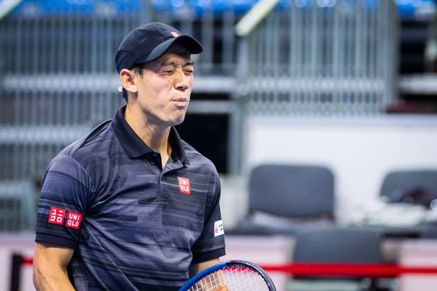 NISHIKORI - KLEIN Kei Nishikori in second round ATP, Tennis Herren Challenger Slovak open tennis match against Lukas Klein in Bratislava, Slovakia, October 31, 2024. PUBLICATION NOT IN SLOVAKIA Copyright: xx 080A4650-Enhanced-NR