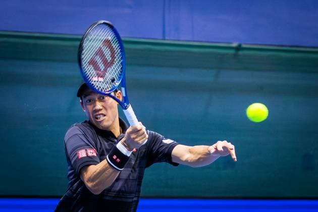 NISHIKORI - KLEIN Kei Nishikori in second round ATP, Tennis Herren Challenger Slovak open tennis match against Lukas Klein in Bratislava, Slovakia, October 31, 2024. PUBLICATION NOT IN SLOVAKIA Copyright: xx 080A4703-Enhanced-NR
