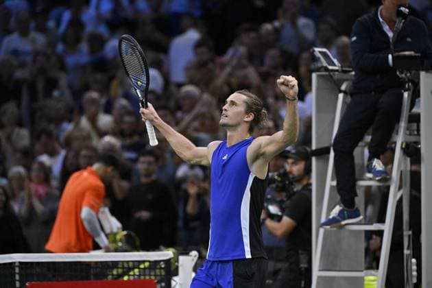 Tennis : Rolex Paris Masters 2024 - Alexander Zverev - Allemagne Tennis : Rolex Paris Masters 2024 - Paris - 30 10 2024 ChrysleneCaillaud Panoramic 