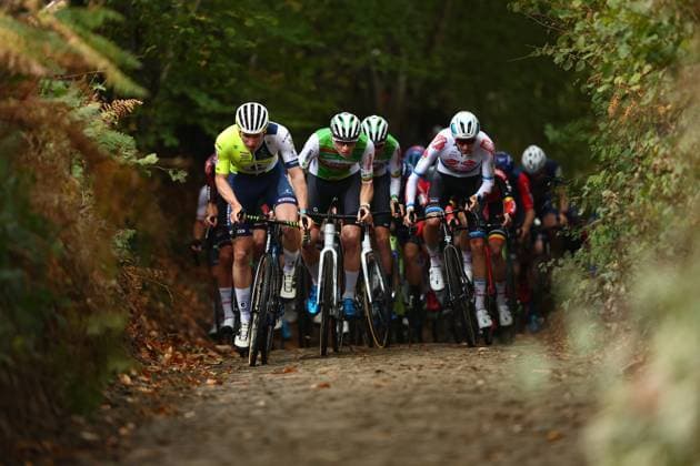 Riders pictured in action at the men elite race of the Koppenbergcross, the first race (out of eight) of the X2O Badkamers trophy cyclocross competition, in Melden, Oudenaarde, on . DAVIDxPINTENS  x104271627x