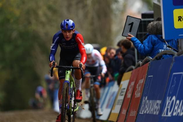 Belgian Thibau Nys pictured in action during the men elite race of the Koppenbergcross, the first race (out of eight) of the X2O Badkamers trophy cyclocross competition, in Melden, Oudenaarde, on . DAVIDxPINTENS  x104275464x