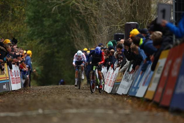 Belgian Thibau Nys pictured in action during the men elite race of the Koppenbergcross, the first race (out of eight) of the X2O Badkamers trophy cyclocross competition, in Melden, Oudenaarde, on . DAVIDxPINTENS  x104275499x