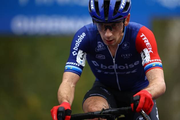 Dutch Lars Van Der Haar pictured in action during the men elite race of the Koppenbergcross, the first race (out of eight) of the X2O Badkamers trophy cyclocross competition, in Melden, Oudenaarde, on . DAVIDxPINTENS  x104275502x