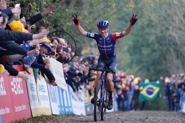 X2O Badkamers Trofee cyclocross - Koppenbergcross 2024 OUDENAARDE, BELGIUM - NOVEMBER 01 : Van Der Haar Lars (NED) of Baloise Trek Lions wins during the Koppenbergcross, the first leg of the men elite X2O Badkamers Trofee cyclocross series 2024-2025 in Oudenaarde, Belgium, 01 11 2024 Oudenaarde Belgium  Copyright: xJanxDexMeuleneirx