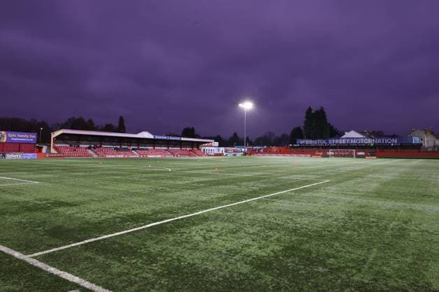 A general view inside the ground ahead of the game. Tamworth v Huddersfield Town, Emirates FA Cup, First Round, Football, The Lamb Ground, Tamworth, UK - 01 Nov 2024 EDITORIAL USE ONLY No use with unauthorised audio, video, data, fixture lists, club league logos or live services. Online in-match use limited to 120 images, no video emulation. No use in betting, games or single club league player publications.  Copyright: xRyanxBrowne Shutterstockx 14850184c