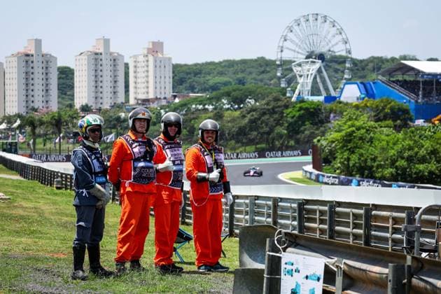 Marshalls during the Formula 1 Grande Premio de Sao Paulo 2024, 21th round of the 2024 Formula One World Championship, WM, Weltmeisterschaft from November 1 to 3, 2024 on the Interlagos Circuit, in Sao Paulo, Brazil - F1 - SAO PAULO GRAND PRIX 2024 DPPI Panoramic  241101_R21_BRASILE_DP_FGDN6855