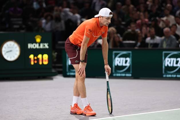 ROLEX PARIS MASTERS TENNIS 2024 Thierry Larret Maxppp. Tennis. Rolex Paris Masters. Accorhotels Arena, Paris (75), Le 1er Novembre 2024. Quart de finale : Jordan THOMPSON (AUS) vs Ugo HUMBERT (FRA). Paris (75) ACCORHOTELS ARENA ILE DE FRANCE FRANCE  Copyright: xMAXPPPxThierryxLarretx TL_20241101_2030 0777592746st