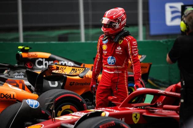 LECLERC Charles (mco), Scuderia Ferrari SF-24, portrait during the Formula 1 Grande Premio de Sao Paulo 2024, 21th round of the 2024 Formula One World Championship, WM, Weltmeisterschaft from November 1 to 3, 2024 on the Interlagos Circuit, in Sao Paulo, Brazil - F1 - SAO PAULO GRAND PRIX 2024 DPPI Panoramic  241101_R21_BRASILE_DP_XB5_0180