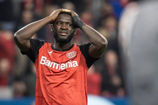DFL1, Bayer 04 Leverkusen - VfB Stuttgart, 01.11.2024 Victor Boniface (Bayer 04 Leverkusen, 22) ärgert sich über eine vergebene Chance; Bayer 04 Leverkusen - VfB Stuttgart an Spieltag 9 der 1. Fußball-Bundesliga am 01.11.2024 in der BayArena in Leverkusen. DIE DFL-VORSCHRIFTEN VERBIETEN JEDE VERWENDUNG VON FOTOS ALS BILDSEQUENZEN UND ODER QUASI-VIDEO. Copyright: xBEAUTIFULxSPORTS AxelxKohringx