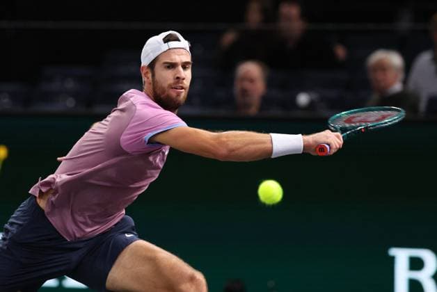 ROLEX PARIS MASTERS TENNIS 2024 Thierry Larret Maxppp. Tennis. Rolex Paris Masters. Accorhotels Arena, Paris (75), Le 1er Novembre 2024. Quart de finale : Grigor DIMITROV (BUL) vs Karen KATCHANOV (RUS) Paris (75) ACCORHOTELS ARENA ILE DE FRANCE FRANCE  Copyright: xMAXPPPxThierryxLarretx TL_20241101_1000 0777596447st