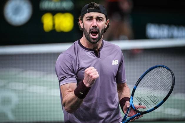 November 1, 2024, Paris, France, France: Jordan THOMPSON of Australia celebrates his point during the fifth day of the Rolex Paris Masters 1000 tennis tournament at Accor Arena on November 01, 2024 in Paris, France. Paris France - ZUMAm308 20241101_zsp_m308_099 Copyright: xMatthieuxMirvillex