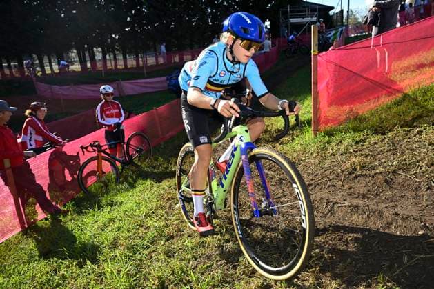 2024 UEC Cyclo-Cross EC - Media Activities PONTEVEDRA, SPAIN - NOVEMBER 02 : MOORS Fleur of Belgium pictured during a training session prior to the 2024 UEC Cyclo-Cross European Championships on November 02, 2024 in Pontevedra, Spain, 02 11 2024 Pontevedra Spain  Copyright: xNicoxVereeckenx