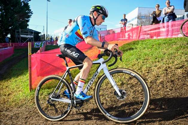 2024 UEC Cyclo-Cross EC - Media Activities PONTEVEDRA, SPAIN - NOVEMBER 02 : DOCKX Aaron of Belgium pictured during a training session prior to the 2024 UEC Cyclo-Cross European Championships on November 02, 2024 in Pontevedra, Spain, 02 11 2024 Pontevedra Spain  Copyright: xNicoxVereeckenx