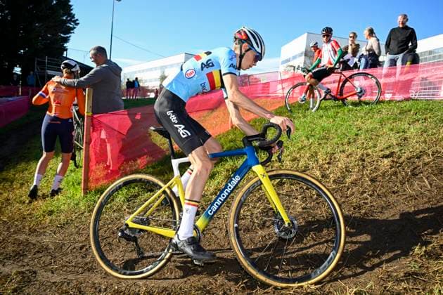 2024 UEC Cyclo-Cross EC - Media Activities PONTEVEDRA, SPAIN - NOVEMBER 02 : LEJEUNE Giel of Belgium pictured during a training session prior to the 2024 UEC Cyclo-Cross European Championships on November 02, 2024 in Pontevedra, Spain, 02 11 2024 Pontevedra Spain  Copyright: xNicoxVereeckenx
