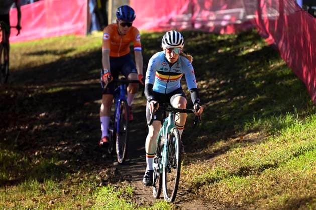 2024 UEC Cyclo-Cross EC - Media Activities PONTEVEDRA, SPAIN - NOVEMBER 02 : FRANCK Alicia of Belgium pictured during a training session prior to the 2024 UEC Cyclo-Cross European Championships on November 02, 2024 in Pontevedra, Spain, 02 11 2024 Pontevedra Spain  Copyright: xNicoxVereeckenx