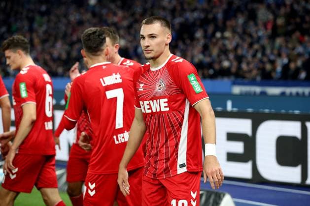 02.11.2024, xtgx, Fussball 2.Bundesliga, Hertha BSC Berlin - 1.FC Köln emspor, v.l. Torjubel nach dem Tor zum celebrating the goal celebrate 0.1 durch Tim Lemperle (1.FC Köln, Koeln) (DFL DFB REGULATIONS PROHIBIT ANY USE OF PHOTOGRAPHS as IMAGE SEQUENCES and or QUASI-VIDEO) Berlin