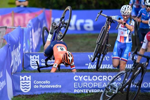 2024 UEC Cyclo-Cross EC - Women Juniors PONTEVEDRA, SPAIN - NOVEMBER 03 : Cabaca Mae (NED) in action during the 2024 UEC Cyclo-Cross European Championships for Women Juniors on November 03, 2024 in Pontevedra, Spain, 03 11 2024 Pontevedra Spain  Copyright: xNicoxVereeckenx