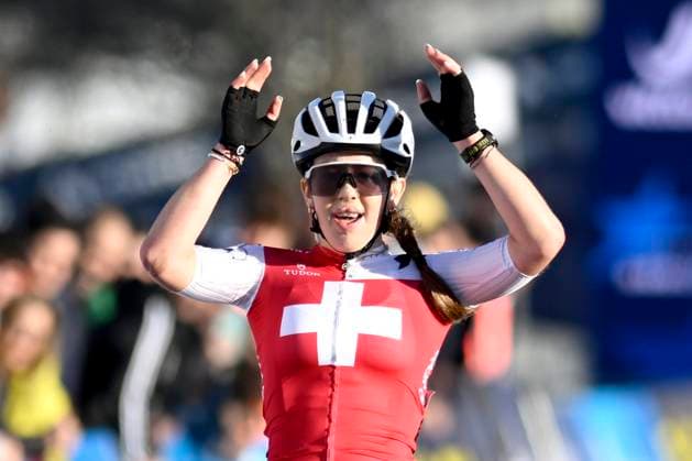2024 UEC Cyclo-Cross EC - Women Juniors PONTEVEDRA, SPAIN - NOVEMBER 03 : Grossmann Anja (SUI) wins during the 2024 UEC Cyclo-Cross European Championships for Women Juniors on November 03, 2024 in Pontevedra, Spain, 03 11 2024 Pontevedra Spain  Copyright: xNicoxVereeckenx