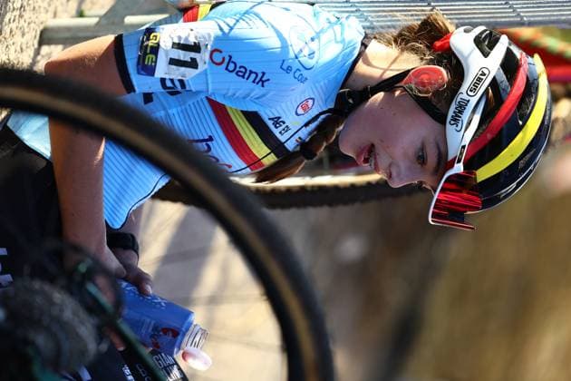 Belgian Zita Peeters pictured after the Junior Women race at the European Championships cyclocross cycling in Pontevedra, Spain, Sunday 03 November 2024. DAVIDxPINTENS  x104417007x