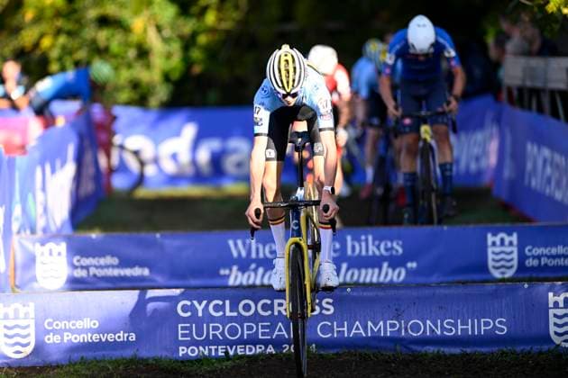 2024 UEC Cyclo-Cross EC - Men Juniors PONTEVEDRA, SPAIN - NOVEMBER 03 : Lejeune Giel (BEL) in action during the 2024 UEC Cyclo-Cross European Championships for Men Juniors on November 03, 2024 in Pontevedra, Spain, 03 11 2024 Pontevedra Spain  Copyright: xNicoxVereeckenx