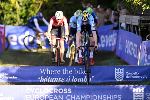 2024 UEC Cyclo-Cross EC - Men Juniors PONTEVEDRA, SPAIN - NOVEMBER 03 : Van Den Boer Arthur (BEL) in action during the 2024 UEC Cyclo-Cross European Championships for Men Juniors on November 03, 2024 in Pontevedra, Spain, 03 11 2024 Pontevedra Spain  Copyright: xNicoxVereeckenx
