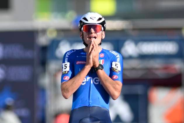 2024 UEC Cyclo-Cross EC - Men Juniors PONTEVEDRA, SPAIN - NOVEMBER 03 : Agostinacchio Mattia (ITA) wins during the 2024 UEC Cyclo-Cross European Championships for Men Juniors on November 03, 2024 in Pontevedra, Spain, 03 11 2024 Pontevedra Spain  Copyright: xNicoxVereeckenx
