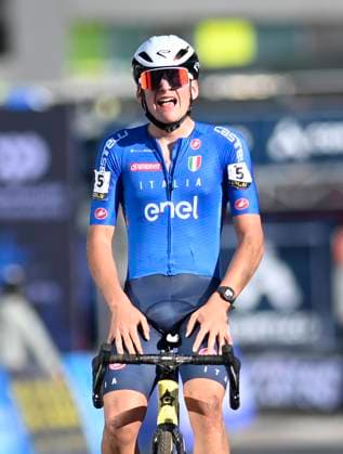 2024 UEC Cyclo-Cross EC - Men Juniors PONTEVEDRA, SPAIN - NOVEMBER 03 : Agostinacchio Mattia (ITA) wins during the 2024 UEC Cyclo-Cross European Championships for Men Juniors on November 03, 2024 in Pontevedra, Spain, 03 11 2024 Pontevedra Spain  Copyright: xNicoxVereeckenx