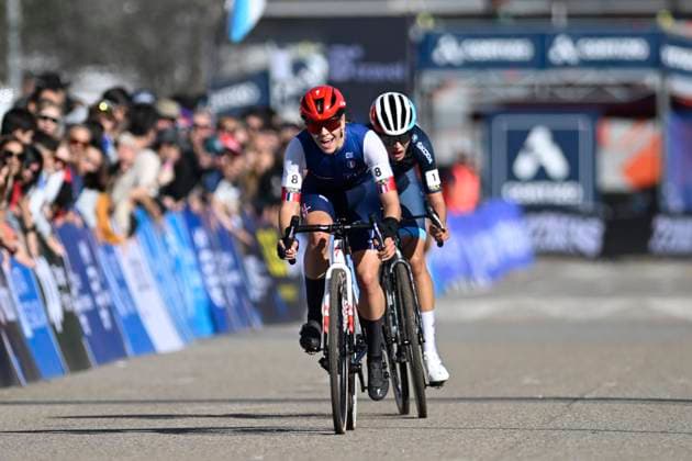 2024 UEC Cyclo-Cross EC - Women U23 PONTEVEDRA, SPAIN - NOVEMBER 03 : Gery Celia (FRA) wins, Schreiber Marie (LUX) is second during the 2024 UEC Cyclo-Cross European Championships for Women U23 on November 03, 2024 in Pontevedra, Spain, 03 11 2024 Pontevedra Spain  Copyright: xNicoxVereeckenx
