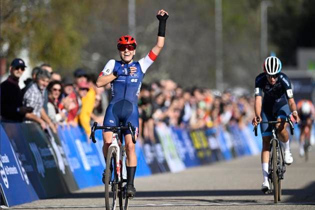 2024 UEC Cyclo-Cross EC - Women U23 PONTEVEDRA, SPAIN - NOVEMBER 03 : Gery Celia (FRA) wins, Schreiber Marie (LUX) is second during the 2024 UEC Cyclo-Cross European Championships for Women U23 on November 03, 2024 in Pontevedra, Spain, 03 11 2024 Pontevedra Spain  Copyright: xNicoxVereeckenx
