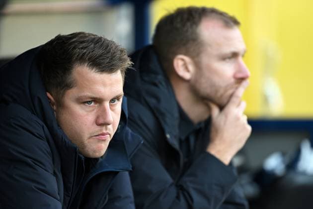 Paderborn, Home Deluxe Arena, 03.11.24, GER, Herren, 2.Bundesliga, Saison 2024-2025, SC Paderborn 07 - Eintracht Braunschweig Bild: v.li. Sportlicher Leiter Robin TROST (Paderborn) und Geschaeftsfuehrer BENJAMIN WEBER (Paderborn) Only for editorial use! DFL regulations prohibit any use of photographs as image sequences and or quasi-video. NRW Deutschland