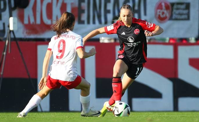 Lara Meroni , Frauen 2.Bundesliga , 1.FCN Nürnberg-Freiburg II, Spieltag 9, Fußball , in den Sportpark Valznerweiher Stadion , Nürnberg, Bayern, Deutschland . November 03, 2024 . Photo by: Davide Elias Ipa Photo Pressefoto DENL Copyright: xDavidexEliasx