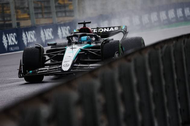 63 RUSSELL George (gbr), Mercedes AMG F1 Team W15, action during the Formula 1 Grande Premio de Sao Paulo 2024, 21th round of the 2024 Formula One World Championship, WM, Weltmeisterschaft from November 1 to 3, 2024 on the Interlagos Circuit, in Sao Paulo, Brazil - F1 - SAO PAULO GRAND PRIX 2024 DPPI Panoramic  241103_R21_BRASILE_DP_FG007050