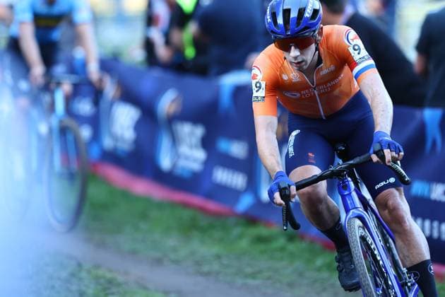 Dutch Lars Van Der Haar pictured in action during the men Elite race at the European Championships cyclocross cycling in Pontevedra, Spain, Sunday 03 November 2024. DAVIDxPINTENS  x104444411x