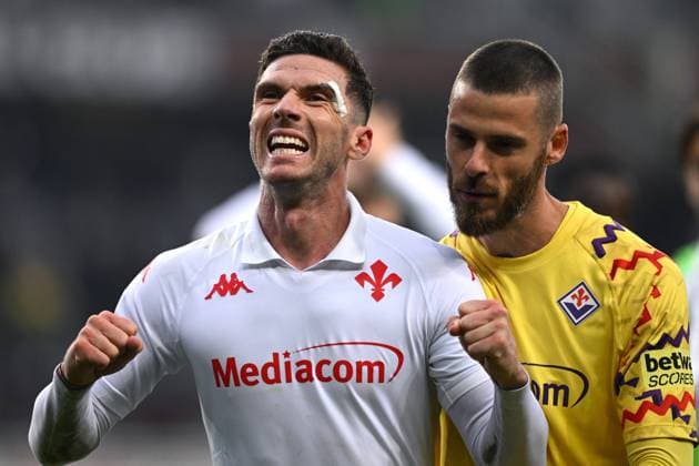 Bilder des Jahres 2024, Sport 11 November Sport Themen der Woche KW44 Sport Bilder des Tages Fußball, FC Turin - AC Florenz Mg Torino 03 11 2024 - campionato di calcio serie A Torino-Fiorentina foto Matteo Gribaudi Image nella foto: Robin Gosens-David de Gea 