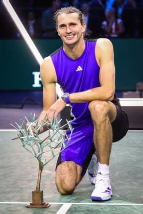November 3, 2024, Paris, France, France: Alexander ZVEREV of Germany celebrates his victory with the trophy during the seventh day of the Rolex Paris Masters 1000 tennis tournament at Accor Arena on November 03, 2024 in Paris, France. Paris France - ZUMAm308 20241103_zsp_m308_015 Copyright: xMatthieuxMirvillex