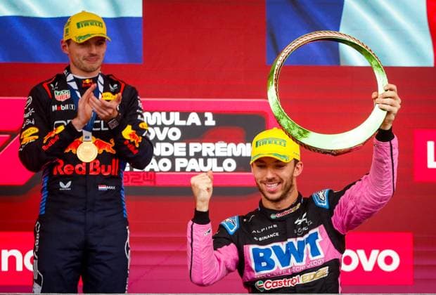 GP de Fórmula 1 Lenovo 2024 SP SÃO PAULO, SP - 03.11.2024: GP DE FÓRMULA 1 LENOVO 2024 SP - It will take place this Sunday (03) at the Interlagos racetrack, in the south of the capital of São Paulo, the 2024 Formula 1 Lenovo São Paulo Grand Prix. In the photo, third place, Pierre Gasly 10, ALPINE. (Photo: Aloisio Mauricio Fotoarena) x2645624x  AloisioxMauricio