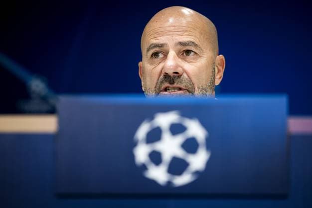 EINDHOVEN - Coach Peter Bosz of PSV during a press conference, PK, Pressekonferenz prior to the Champions League match between PSV and Girona FC. ANP KOEN VAN WEEL xVIxANPxSportx xxANPxIVx 512673563 originalFilename: 512673563.jpg