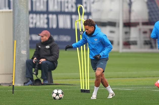 RB Leipzig Training 1. Bundesliga Leipzig, 04.11.2024, Trainingszentrum am Cottaweg, Saison 2024 2025, Fußball, Männer, 1. Bundesliga , RB Leipzig Training , Im Bild: Antonio Nusa ,