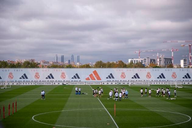 Champions League 2024 25 League Phase MD4: Real Madrid Training Session and press conference, PK, Pressekonferenz A general view of the training field during the UEFA Champions League 2024 25 League Phase MD4 training and press conference at Ciudad Real Madrid on November 4, 2024 in Madrid, Spain. Valdebebas Ciudad Real Madrid Madrid Spain Copyright: xAlbertoxGardinx AGardin_20241104_Football_Champions_Real_Madrid_PC_067