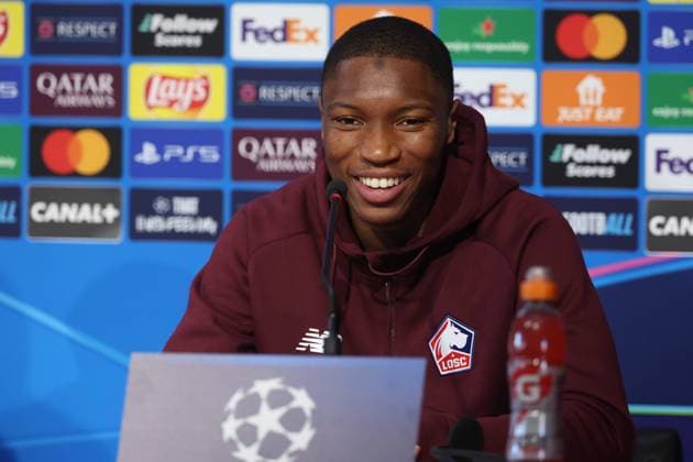 Camphin en pevele - FOOTBALL - LIGUE DES CHAMPIONS - LOSC - JUVENTUS PHOTOPQR VOIX DU NORD Pascal Bonniere ; 04 11 2024 ; Camphin en pevele , le 4 novembre 2024 , football , ligue des champions confÃ rence de presse du Losc avant le match Losc - Juventus de Turin au domaine de Luchin . photo Pascal Bonniere bafode Diakate France  Copyright: xPHOTOPQR VOIXxDUxNORD MAXPPPxPascalxBonnierex 20241104VDN7594 20241104VDN7594